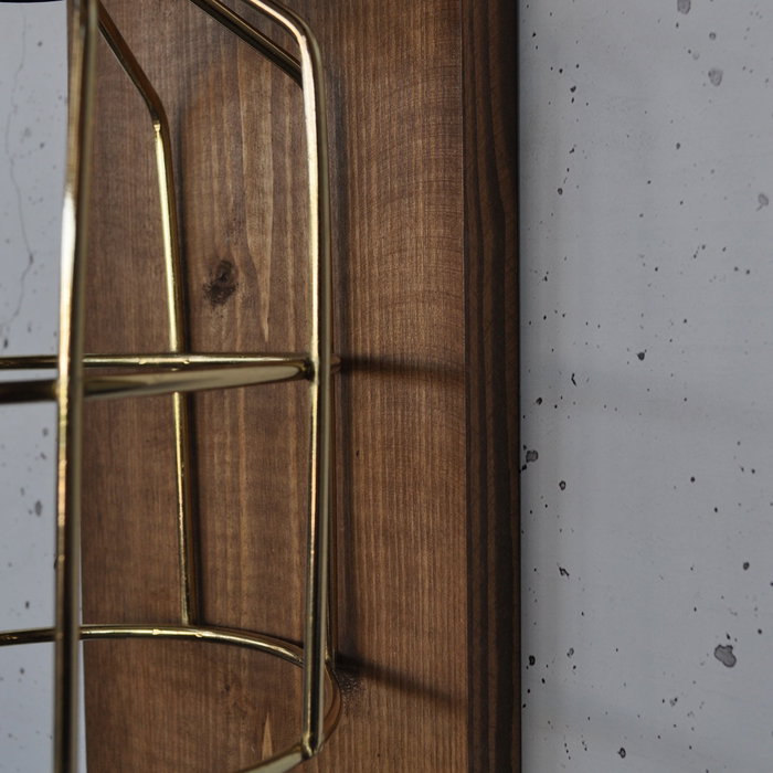 Opviq Lámpara de pared de madera y oro rosa Pp168
